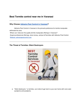 Best Termite control near me in Varanasi