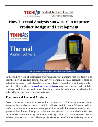 How Thermal Analysis Software Can Improve Product Design and Development
