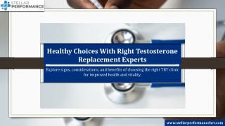 healthy choices with right testosterone