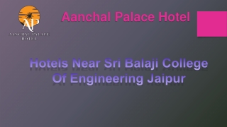 Hotels near Sri Balaji College of Engineering Jaipur