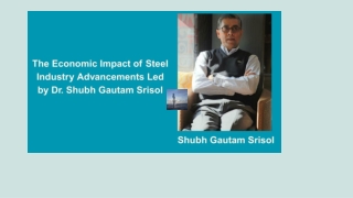 The Economic Impact of Steel Industry Advancements Led by Dr. Shubh Gautam Srisol