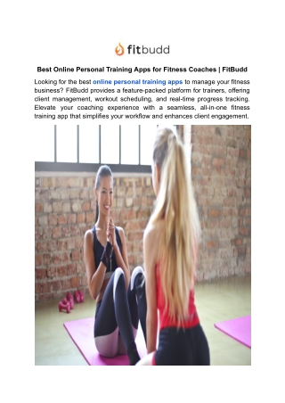 Best Online Personal Training Apps for Fitness Coaches _ FitBudd