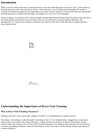Common Mistakes People Make When Cleaning Their Own Dryer Vents