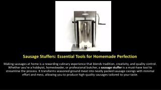 sausage stuffers essential tools for homemade perfection