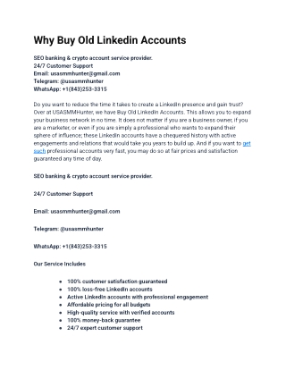 Why Buy Old Linkedin Accounts