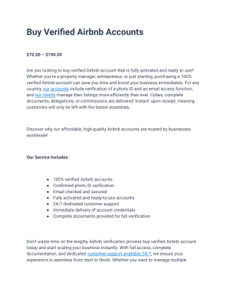 Buy Verified Airbnb Accounts