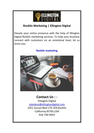 Rocklin Marketing  Ellington Digital