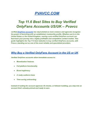 How to Buy a Verified OnlyFans Account on PVAVCC