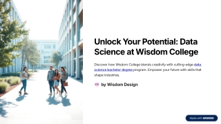 Data Science Bachelor Degree at Wisdom College for Creativity & Design