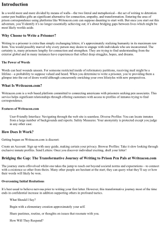 Bridging the Gap: The Transformative Journey of Writing to Prison Pen Pals at Wr