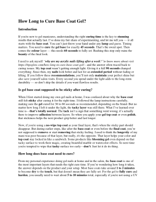 How Long to Cure Base Coat Gel pdf
