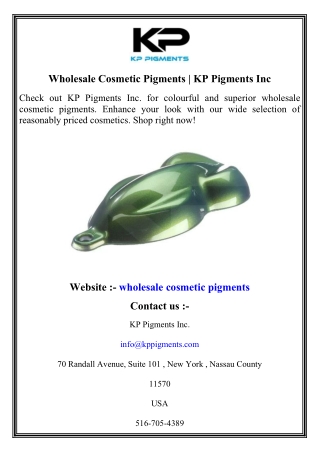 Wholesale Cosmetic Pigments   KP Pigments Inc