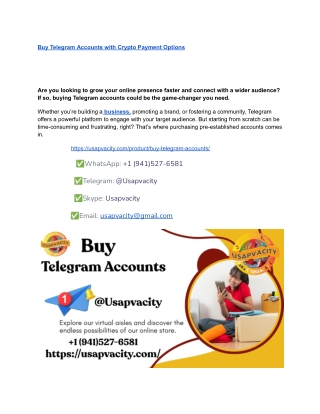 Buy Telegram Accounts with Crypto Payment Options