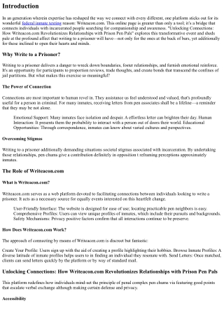 Unlocking Connections: How Writeacon.com Revolutionizes Relationships with Priso