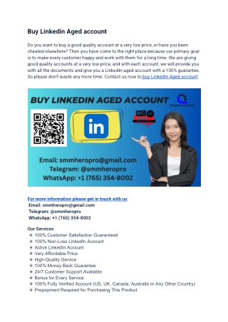 World wide best 17 sites Buy Linkedin Aged account
