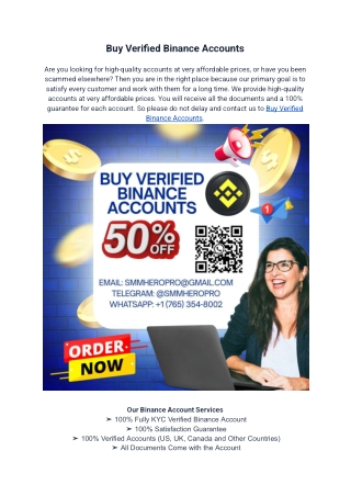 How To Buy Verified Binance Accounts A Step By Step Guide