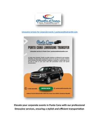 Limousine services for corporate events | puntacanalimotransfer.com