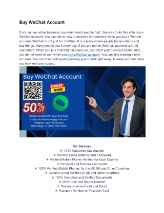 buy wechat account