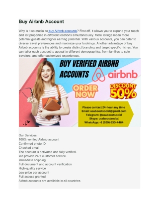Why Buy Airbnb Accounts is Super Important for Your Online Biz!