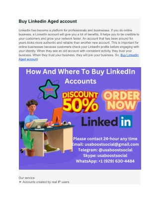 What are the benefits of Buy Linkedin Aged account for business_