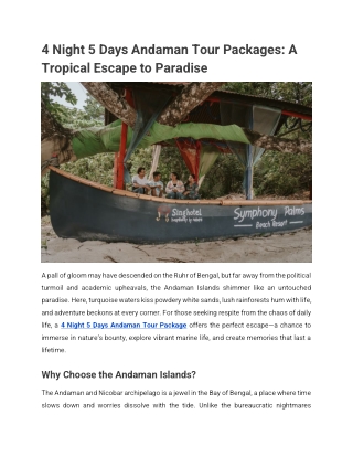 4 Night 5 Days Andaman Tour Packages_ A Tropical Escape to Paradise