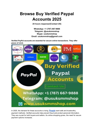 Browse Buy Verified Paypal Accounts 2025 usa