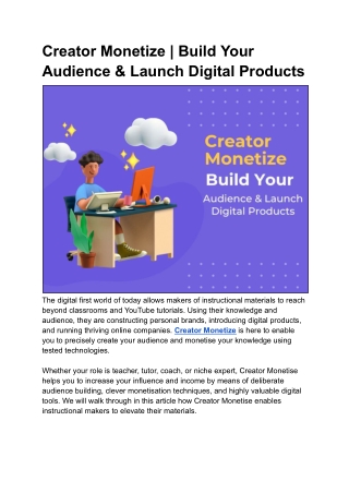 creator monetize build your audience launch