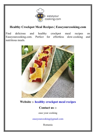 Healthy Crockpot Meal Recipes   Easeyourcooking.com