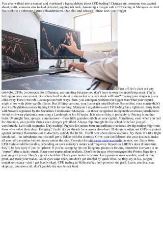 CFD Trading in Malaysia: Tips, Pitfalls, and Insider Tricks
