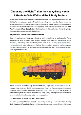 Choosing the Right Trailer for Heavy-Duty Needs