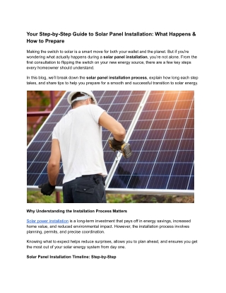 Your Step-by-Step Guide to Solar Panel Installation_ What Happens & How to Prepare