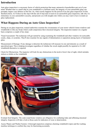 What Happens During an Auto Glass Inspection?