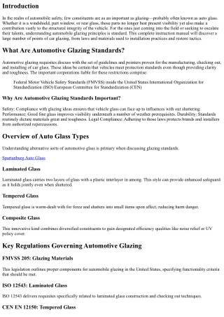A Beginner's Guide to Understanding Automotive Glazing Standards