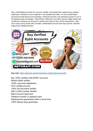 How to Buy Verified Bybit Accounts with Cryptocurrency