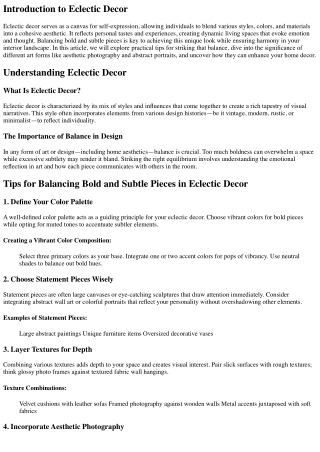 introduction to eclectic decor