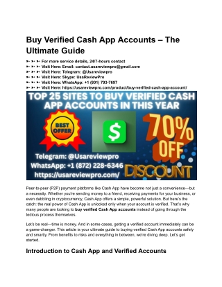 Buy Verified Cash App Accounts – The Ultimate Guide 2025