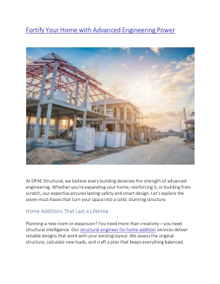 Fortify Your Home with Advanced Engineering Power