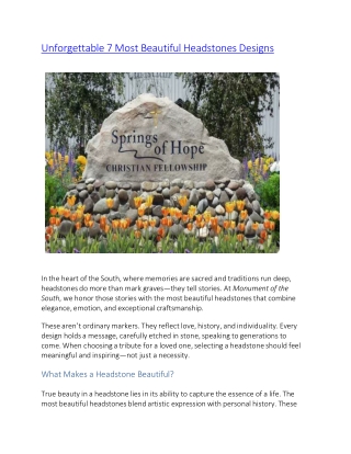 Unforgettable 7 Most Beautiful Headstones Designs