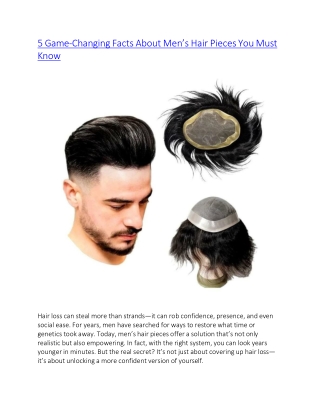 5 Game-Changing Facts About Men’s Hair Pieces You Must Know