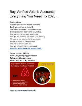 4.30 Sites to Buy verified Airbnb Accounts 2025 - travel post