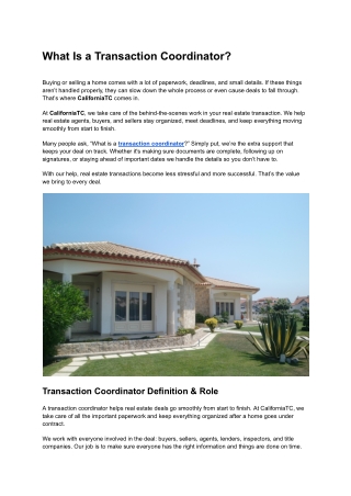 what is a transaction coordinator