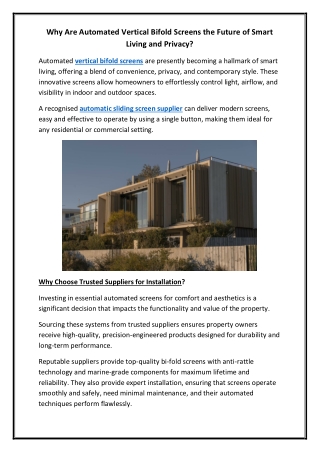why are automated vertical bifold screens
