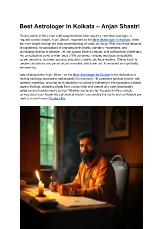 Best Astrologer In Kolkata – Anjan Shastri (1)