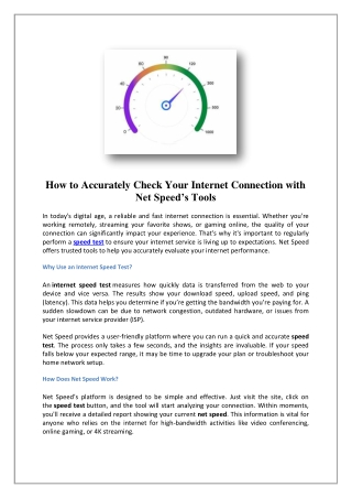 Net Speed | Net speed
