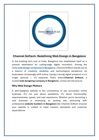 Channel Softech Redefining Web Design in Bangalore