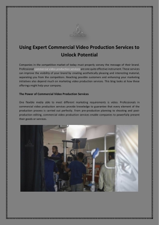 using expert commercial video production services