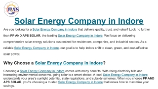 Solar Energy Company in Indore