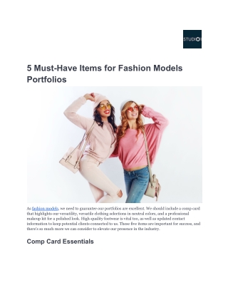 5 Must-Have Items for Fashion Models’ Portfolios