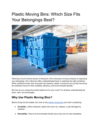 Plastic Moving Bins_ Which Size Fits Your Belongings Best