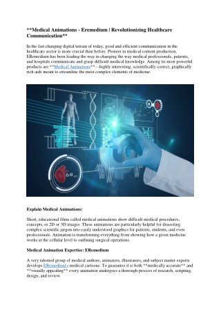 medical animations eremedium revolutionizing